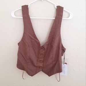 Better Together Brown Tank Crop Top